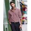 image:imageCOOFANDY Mens Dress Shirts Long Sleeve Casual Button Down Shirt Solid Regular Fit Formal Business ShirtsLotus Pink