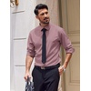 image:imageCOOFANDY Mens Dress Shirts Long Sleeve Casual Button Down Shirt Solid Regular Fit Formal Business ShirtsLotus Pink