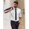 image:imageCOOFANDY Mens Dress Shirts Long Sleeve Casual Button Down Shirt Solid Regular Fit Formal Business ShirtsWhitestar