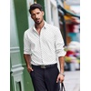 image:imageCOOFANDY Mens Dress Shirts Long Sleeve Casual Button Down Shirt Solid Regular Fit Formal Business ShirtsWhitestar
