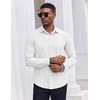 image:imageCOOFANDY Mens Dress Shirts Long Sleeve Casual Button Down Shirt Solid Regular Fit Formal Business ShirtsWhitestar