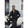 image:imageCOOFANDY Mens Full Zip Fleece Sweatshirt Lined Stand Collar Sweater JacketBlack
