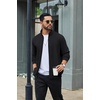 image:imageCOOFANDY Mens Full Zip Fleece Sweatshirt Lined Stand Collar Sweater JacketBlack