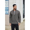 image:imageCOOFANDY Mens Full Zip Fleece Sweatshirt Lined Stand Collar Sweater JacketDark Grey