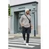 image:imageCOOFANDY Mens Full Zip Fleece Sweatshirt Lined Stand Collar Sweater JacketLight Grey