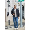 image:imageCOOFANDY Mens Full Zip Fleece Sweatshirt Lined Stand Collar Sweater JacketLight Grey