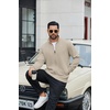 image:imageCOOFANDY Mens Full Zip Fleece Sweatshirt Lined Stand Collar Sweater JacketMoon Gray