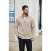 image:imageCOOFANDY Mens Full Zip Fleece Sweatshirt Lined Stand Collar Sweater JacketMoon Gray