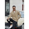 image:imageCOOFANDY Mens Full Zip Fleece Sweatshirt Lined Stand Collar Sweater JacketOatmeal