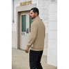 image:imageCOOFANDY Mens Full Zip Fleece Sweatshirt Lined Stand Collar Sweater JacketOatmeal