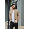 image:imageCOOFANDY Mens Full Zip Fleece Sweatshirt Lined Stand Collar Sweater JacketOatmeal