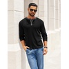 image:imageCOOFANDY Mens Henley Shirts Long Sleeve Button TShirt Casual Pullover Basic TeeBlack
