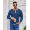 image:imageCOOFANDY Mens Henley Shirts Long Sleeve Button TShirt Casual Pullover Basic TeeBlue
