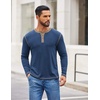 image:imageCOOFANDY Mens Henley Shirts Long Sleeve Button TShirt Casual Pullover Basic TeeBlue