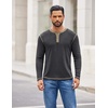 image:imageCOOFANDY Mens Henley Shirts Long Sleeve Button TShirt Casual Pullover Basic TeeDark Grey