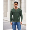 image:imageCOOFANDY Mens Henley Shirts Long Sleeve Button TShirt Casual Pullover Basic TeeGreen
