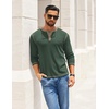 image:imageCOOFANDY Mens Henley Shirts Long Sleeve Button TShirt Casual Pullover Basic TeeGreen