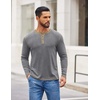 image:imageCOOFANDY Mens Henley Shirts Long Sleeve Button TShirt Casual Pullover Basic TeeGrey