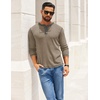 image:imageCOOFANDY Mens Henley Shirts Long Sleeve Button TShirt Casual Pullover Basic TeeKhaki