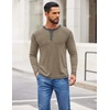 image:imageCOOFANDY Mens Henley Shirts Long Sleeve Button TShirt Casual Pullover Basic TeeKhaki