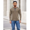 image:imageCOOFANDY Mens Henley Shirts Long Sleeve Button TShirt Casual Pullover Basic TeeKhaki