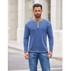 image:imageCOOFANDY Mens Henley Shirts Long Sleeve Button TShirt Casual Pullover Basic TeeLight Blue