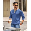 image:imageCOOFANDY Mens Henley Shirts Long Sleeve Button TShirt Casual Pullover Basic TeeLight Blue