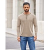image:imageCOOFANDY Mens Henley Shirts Long Sleeve Button TShirt Casual Pullover Basic TeeLight Khaki