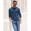 image:imageCOOFANDY Mens Henley Shirts Long Sleeve Button TShirt Casual Pullover Basic TeeNavy