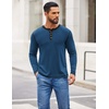 image:imageCOOFANDY Mens Henley Shirts Long Sleeve Button TShirt Casual Pullover Basic TeeNavy