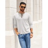 image:imageCOOFANDY Mens Henley Shirts Long Sleeve Button TShirt Casual Pullover Basic TeeWhite