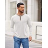 image:imageCOOFANDY Mens Henley Shirts Long Sleeve Button TShirt Casual Pullover Basic TeeWhite