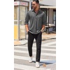 image:imageCOOFANDY Mens Long Sleeve Wrinkle Free Shirts Casual Button Down Stretch Dress Shirt with PocketGrey