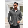 image:imageCOOFANDY Mens Long Sleeve Wrinkle Free Shirts Casual Button Down Stretch Dress Shirt with PocketGrey