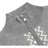 image:imageCOOFANDY Mens Quarter Zip Pullover Sweater Casual Zip Up Polo Sweater KnitLight Grey and White Snowflake