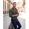 image:imageCOOFANDY Mens Stretch Dress Shirts Muscle Fit Wrinkle Free Long Sleeve Button Down Shirt Business Casual ShirtsDark Grey