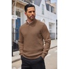 image:imageCOOFANDY Mens Sweater Long Sleeve Henley Quarter Button Dress SweaterssCamel