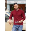 image:imageCOOFANDY Mens Sweater Long Sleeve Henley Quarter Button Dress SweaterssDark Red