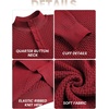 image:imageCOOFANDY Mens Sweater Long Sleeve Henley Quarter Button Dress SweaterssDark Red