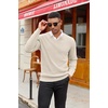 image:imageCOOFANDY Mens Wool Blend V Neck Sweater Long Sleeve Knit PulloverApricot