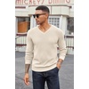 image:imageCOOFANDY Mens Wool Blend V Neck Sweater Long Sleeve Knit PulloverApricot