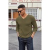 image:imageCOOFANDY Mens Wool Blend V Neck Sweater Long Sleeve Knit PulloverArmy Green
