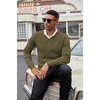 image:imageCOOFANDY Mens Wool Blend V Neck Sweater Long Sleeve Knit PulloverArmy Green