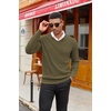 image:imageCOOFANDY Mens Wool Blend V Neck Sweater Long Sleeve Knit PulloverArmy Green