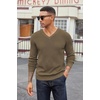image:imageCOOFANDY Mens Wool Blend V Neck Sweater Long Sleeve Knit PulloverBeige