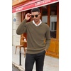 image:imageCOOFANDY Mens Wool Blend V Neck Sweater Long Sleeve Knit PulloverBeige