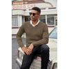 image:imageCOOFANDY Mens Wool Blend V Neck Sweater Long Sleeve Knit PulloverBeige