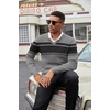 image:imageCOOFANDY Mens Wool Blend V Neck Sweater Long Sleeve Knit PulloverBlack  Heather Grey