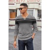 image:imageCOOFANDY Mens Wool Blend V Neck Sweater Long Sleeve Knit PulloverBlack  Heather Grey