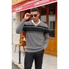 image:imageCOOFANDY Mens Wool Blend V Neck Sweater Long Sleeve Knit PulloverBlack  Heather Grey